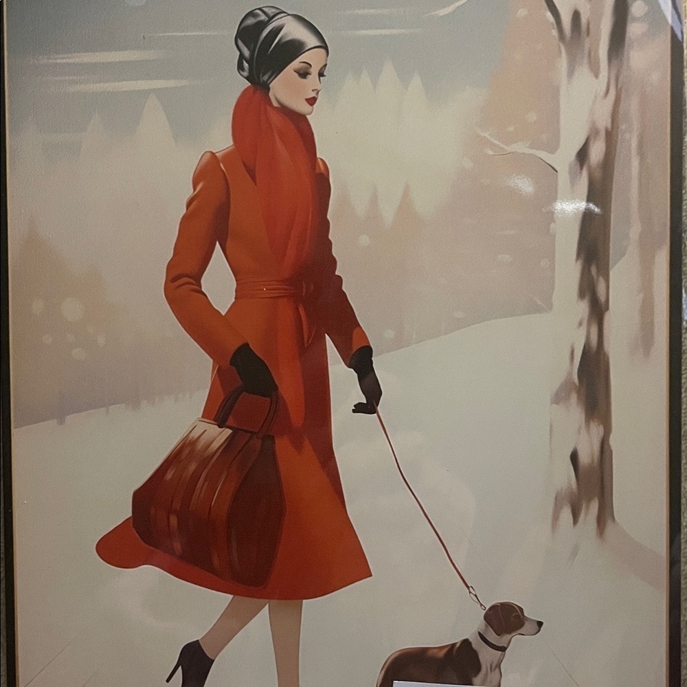 “And She Lived Happily Ever After” Vintage Style Metal Lady & Dog - Picture 4 of 5